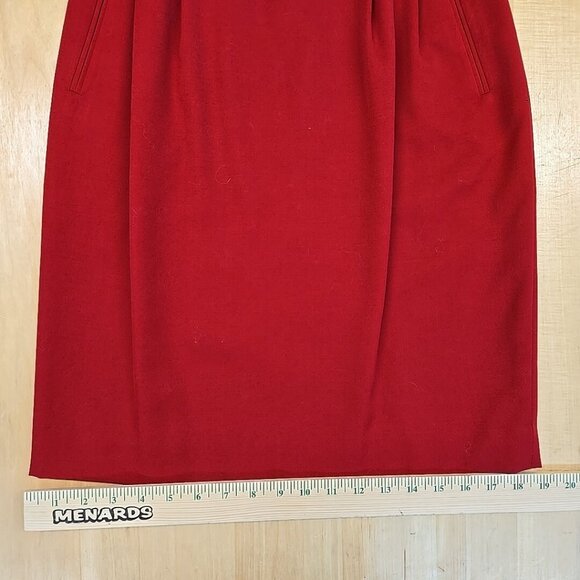 Vintage Talbots Pencil Skirt Womens Size 8 100% Wool Business Career Red Pockets - Picture 5 of 8